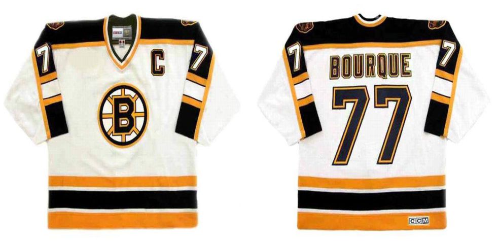 2019 Men Boston Bruins #77 Bourque White CCM NHL jerseys->boston bruins->NHL Jersey
